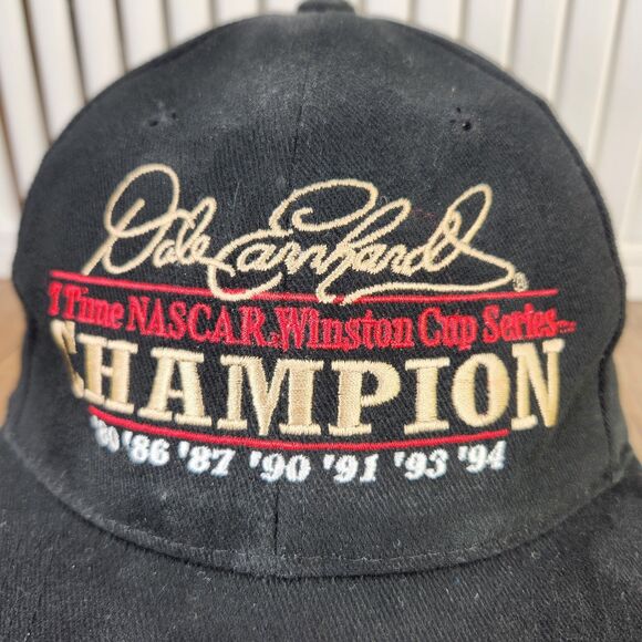 VTG Dale Earnhardt 7x NASCAR Winston Cup Champion Chase Authentics Hat Cap Black - Picture 3 of 10